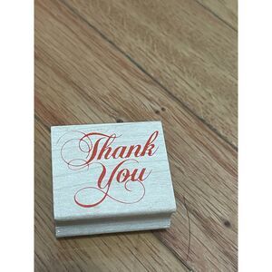 Thank You Rubber Stamp Cursive Font Scrapbooking/Crafting